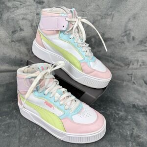 PUMA Karmen Rebelle Pastel Pink‎ Blue White Hightops Size 6 Girls Youth